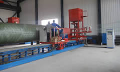 The filament winding process of FRP pipes